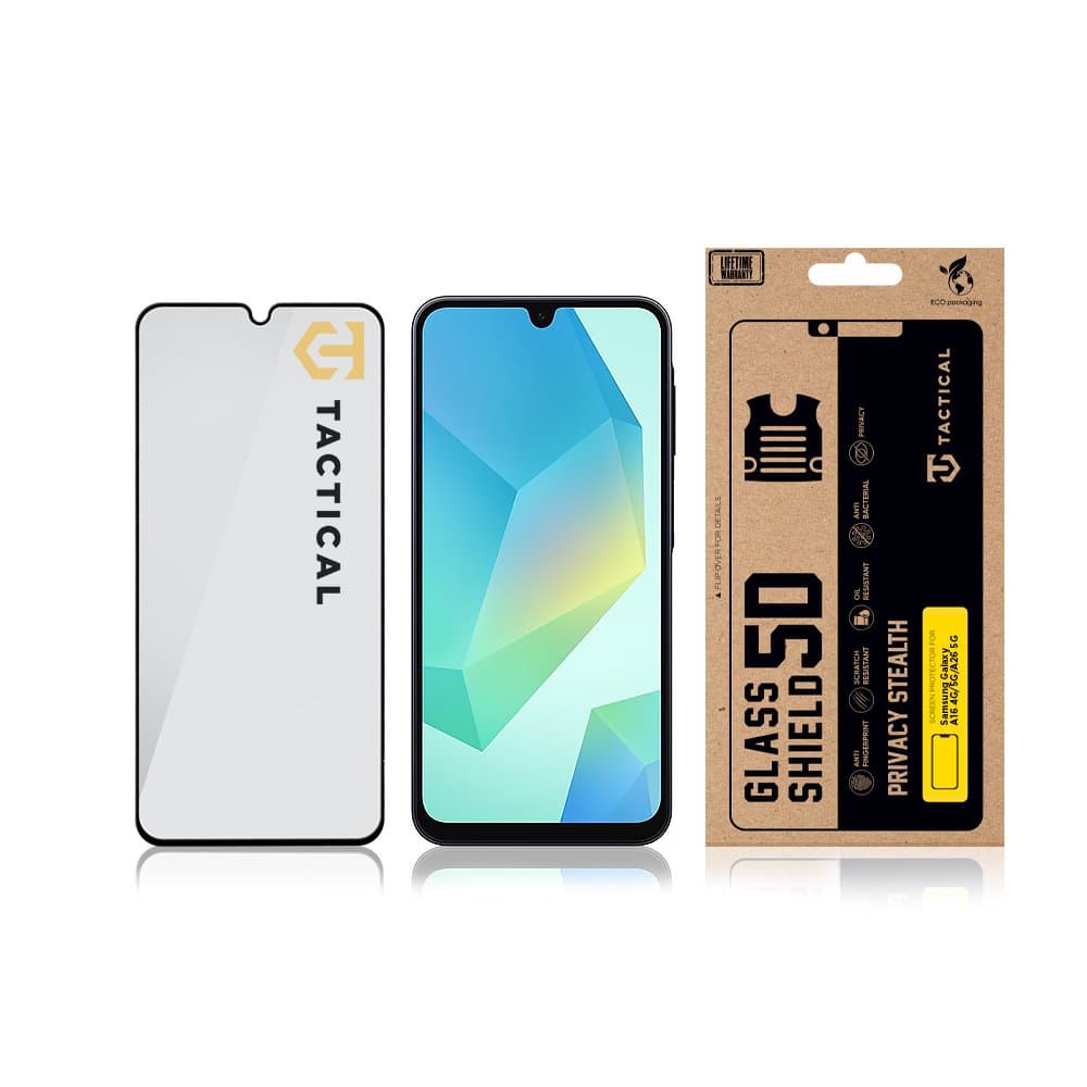 Tvrzené sklo Tactical Glass Shield Privacy Stealth 5D pro Samsung Galaxy A16-A26 5G Black - náhled 3