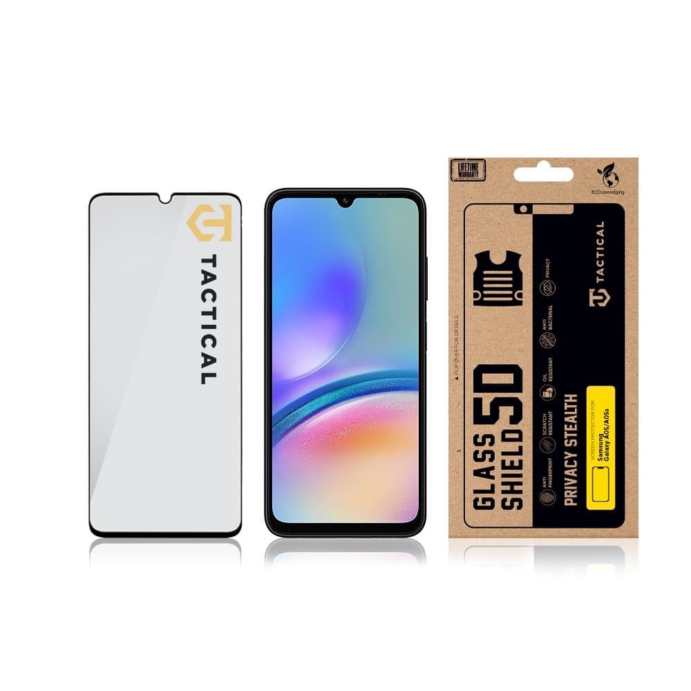Tvrzené sklo Tactical Glass Shield Privacy Stealth 5D pro Samsung Galaxy A05-A05s Black - náhled 3