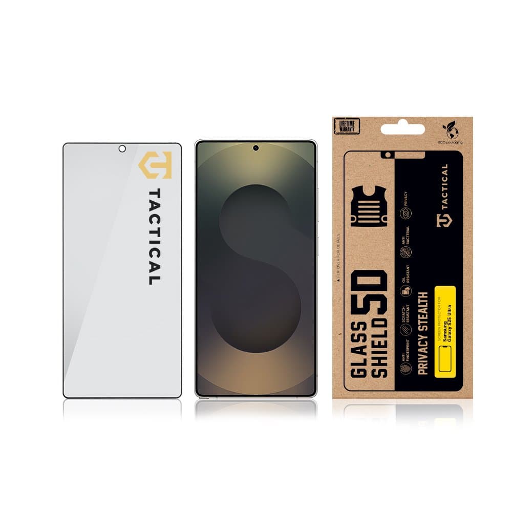 Tvrzené sklo Tactical Glass Shield Privacy Stealth 5D pro Samsung Galaxy S25 Ultra Black - náhled 3