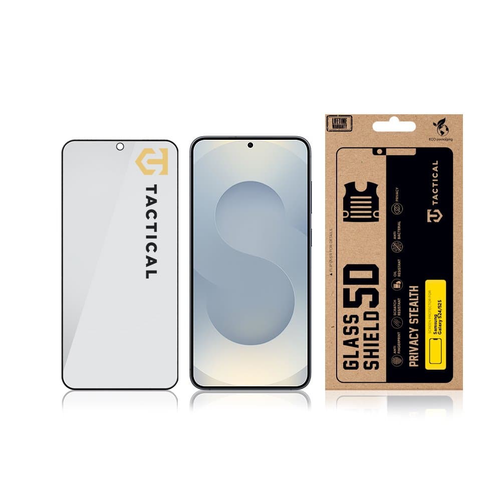 Tvrzené sklo Tactical Glass Shield Privacy Stealth 5D pro Samsung Galaxy S24-S25 Black - náhled 3
