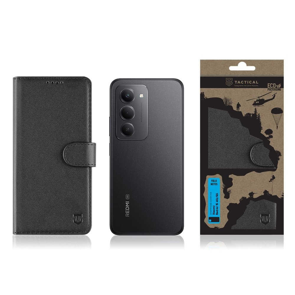 Knížkové pouzdro Tactical Field Notes pro Xiaomi Redmi 15 Black - náhled 3