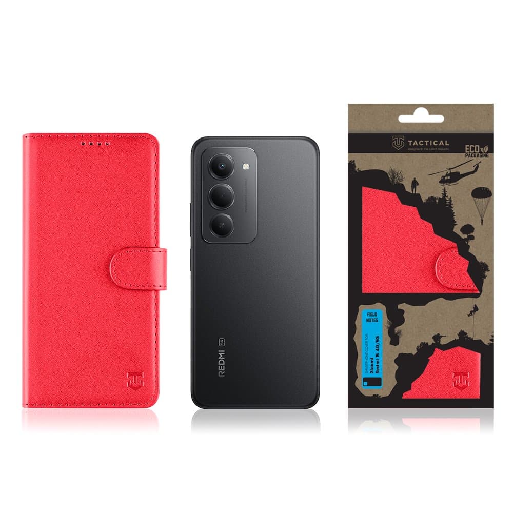 Knížkové pouzdro Tactical Field Notes pro Xiaomi Redmi 15 Red - náhled 3