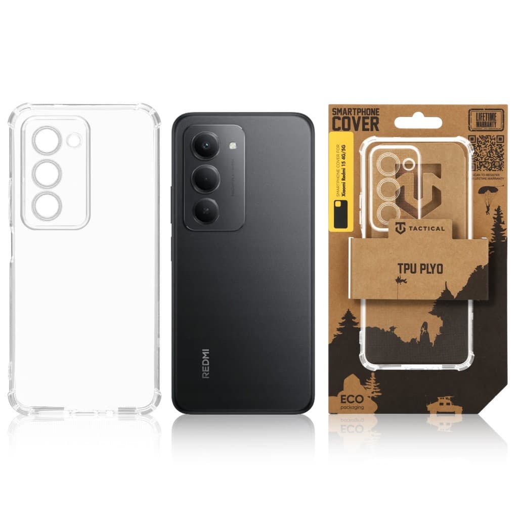 Zadní kryt Tactical TPU Plyo pro Xiaomi Redmi 15 Transparent - náhled 3