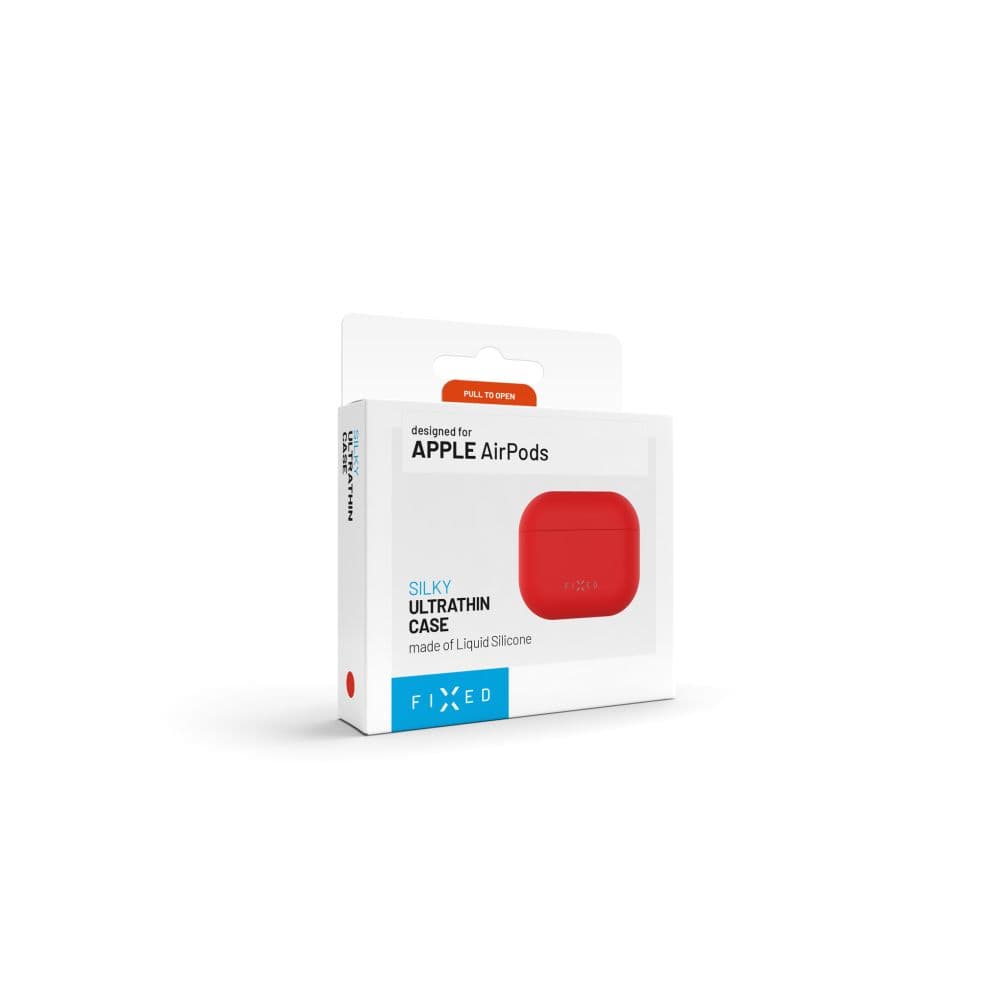 Ultratenké silikonové pouzdro FIXED Silky pro Apple AirPods 4, červené - náhled 3