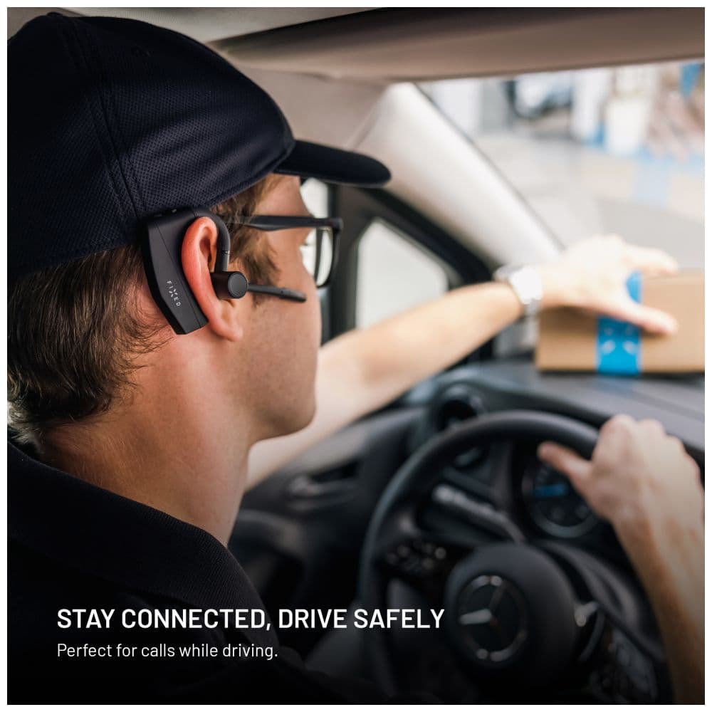 Bluetooth headset FIXED Talk Pro s ENC a otevřenou konstrukcí, černý - náhled 3