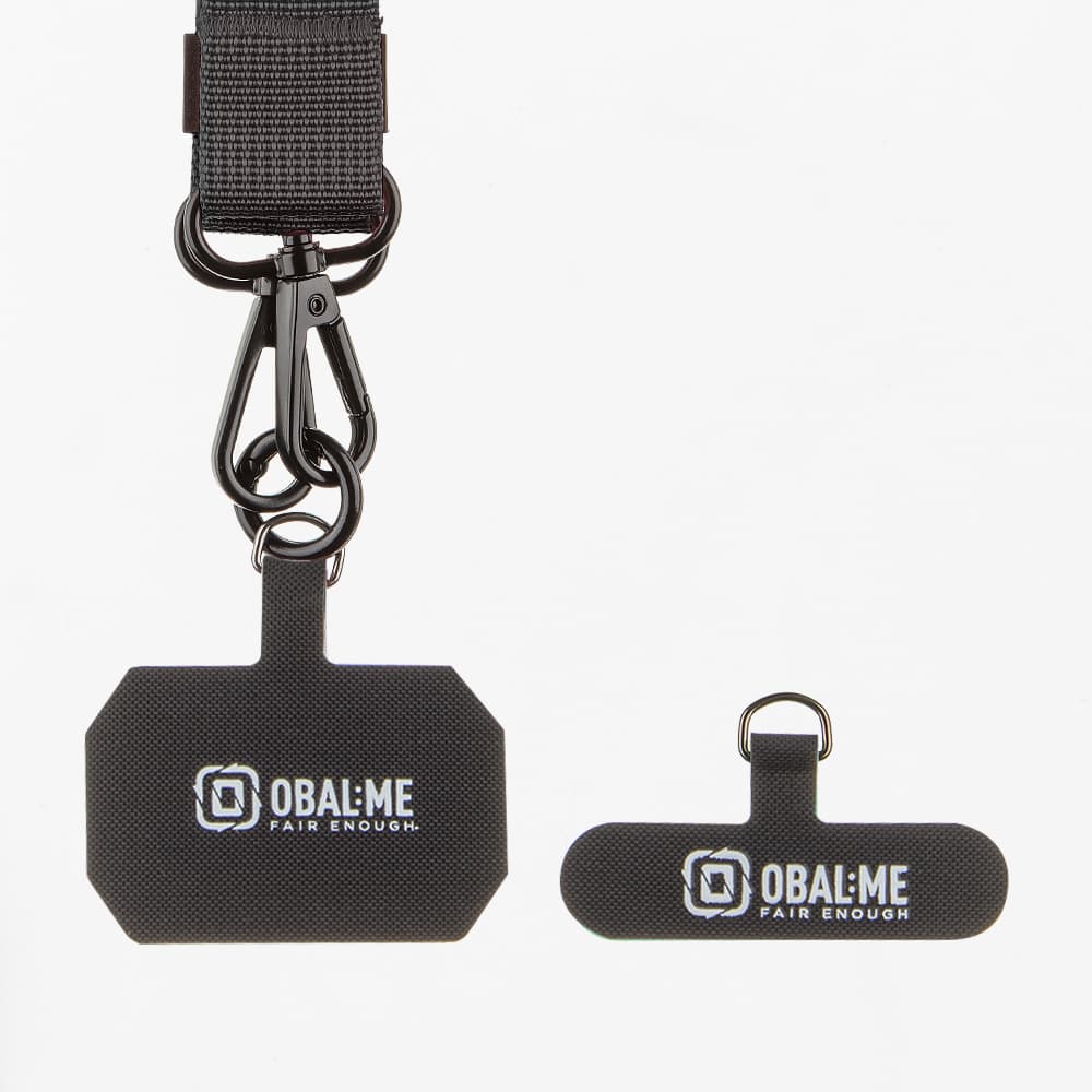 Popruh OBAL:ME NeckTag Ribbon na Telefon Black - náhled 3
