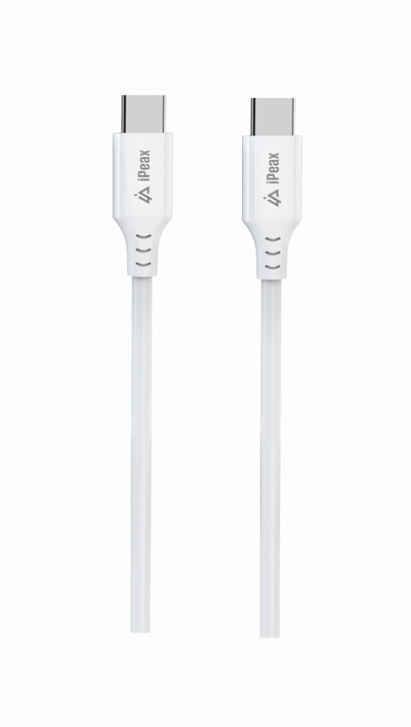 TPU kabel iPeax USB-C - USB-C 1m, USB 2.0 bílý - náhled 3