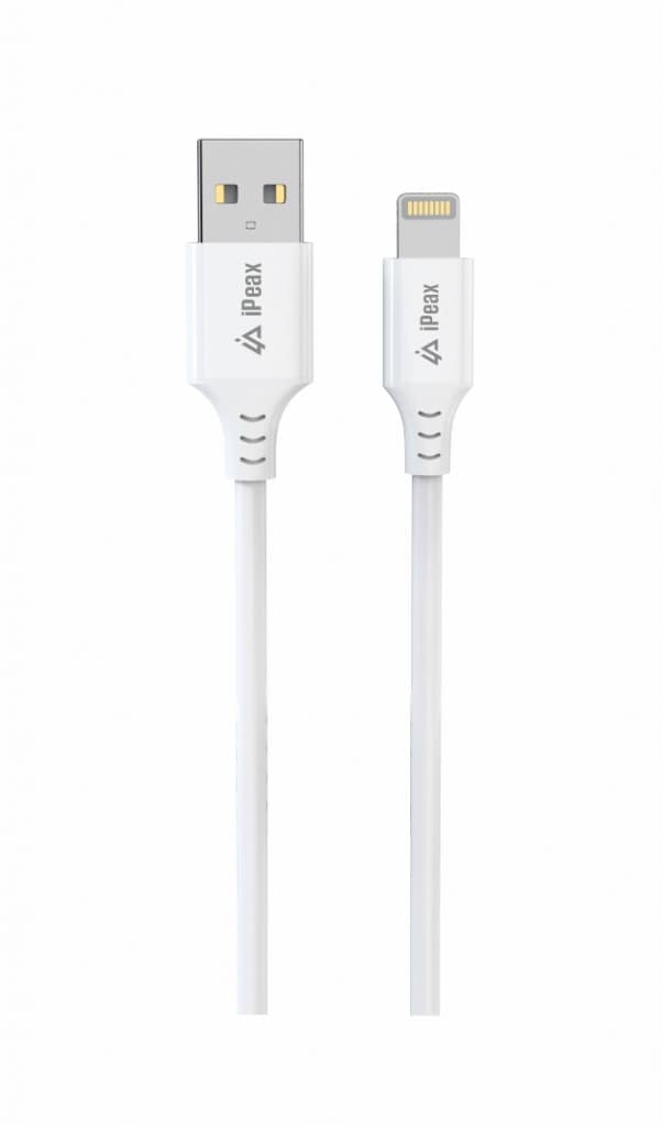 TPU kabel iPeax USB-A - Lightning 1,5m, USB 2.0 bílý - náhled 3