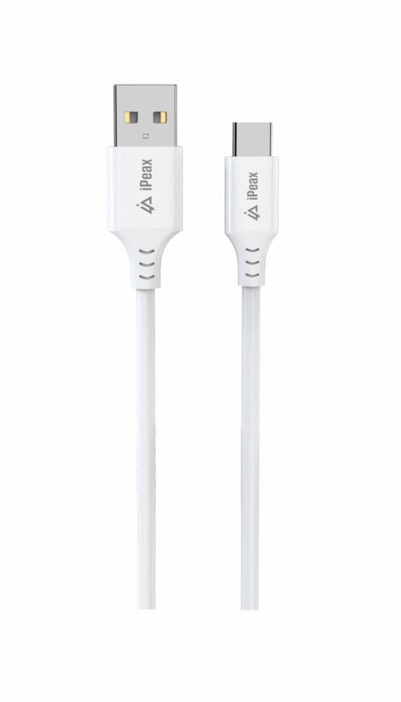 TPU kabel iPeax USB-A - USB-C 1,5m, USB 2.0 bílý - náhled 3