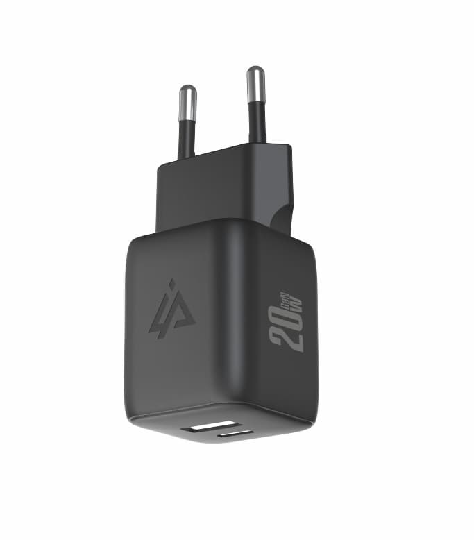 Adaptér iPeax GaN s funkcí rychlonabíjení 20W (USB-C + USB-A) černý - náhled 3