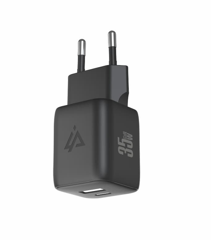 Adaptér iPeax GaN s funkcí rychlonabíjení 35W (USB-C + USB-A) černý - náhled 3