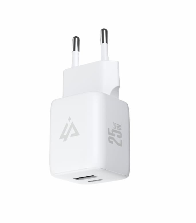 Adaptér iPeax GaN s funkcí rychlonabíjení 25W (USB-C + USB-A) bílý - náhled 3