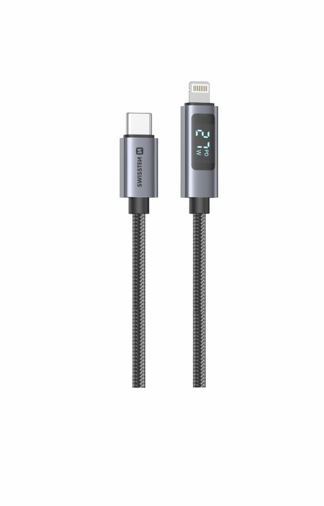 Datový kabel Swissten LCD USB-C - Lightning 1 m - náhled 2