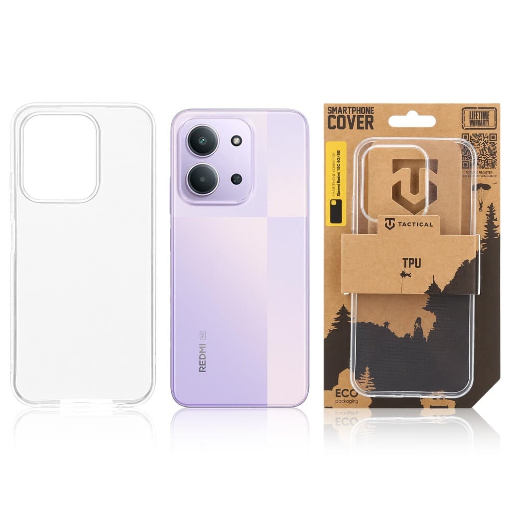 Zadní kryt Tactical TPU  Xiaomi Redmi 15C průhledný - náhled 3