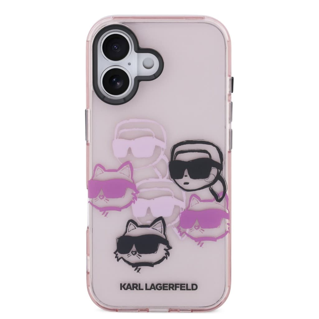 Zadní kryt Karl Lagerfeld IML Multi K&amp;CH Heads pro iPhone 17 Pink - náhled 3