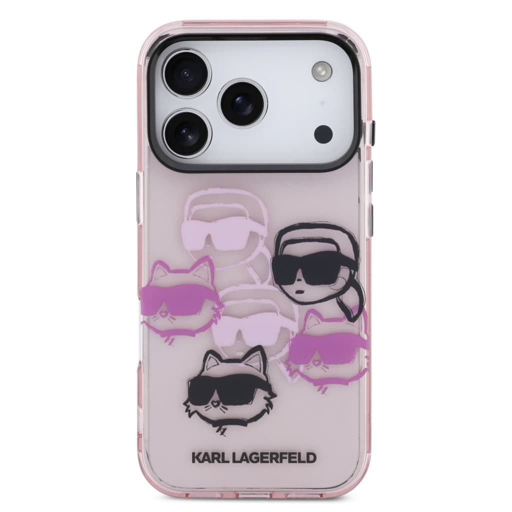 Zadní kryt Karl Lagerfeld IML Multi K&amp;CH Heads pro iPhone 17 Pro Pink - náhled 3