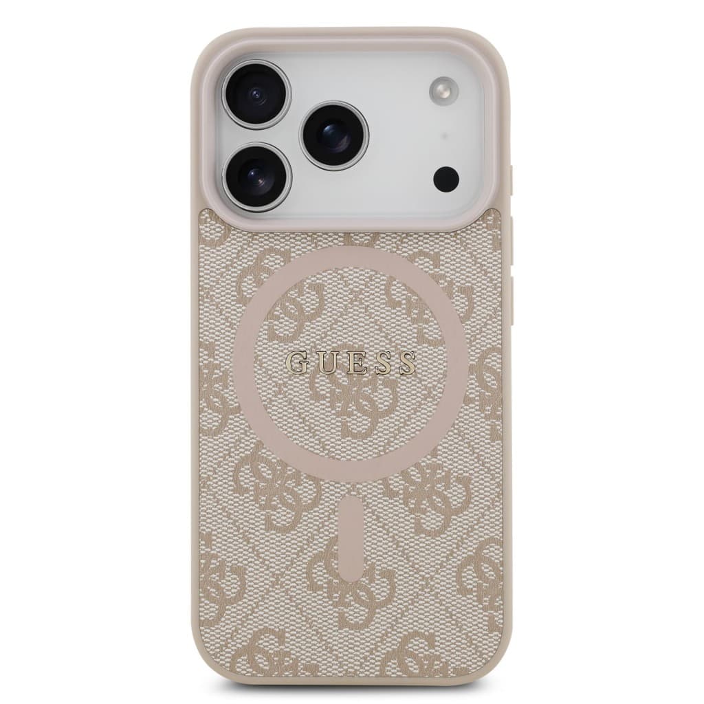 Zadní kryt Guess PU Leather 4G Colored Ring MagSafe pro iPhone 17 Pro Pink - náhled 3