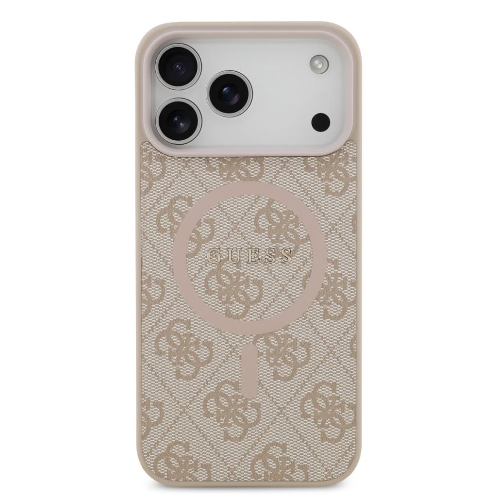 Zadní kryt Guess PU Leather 4G Colored Ring MagSafe pro iPhone 17 Pro Max Pink - náhled 3