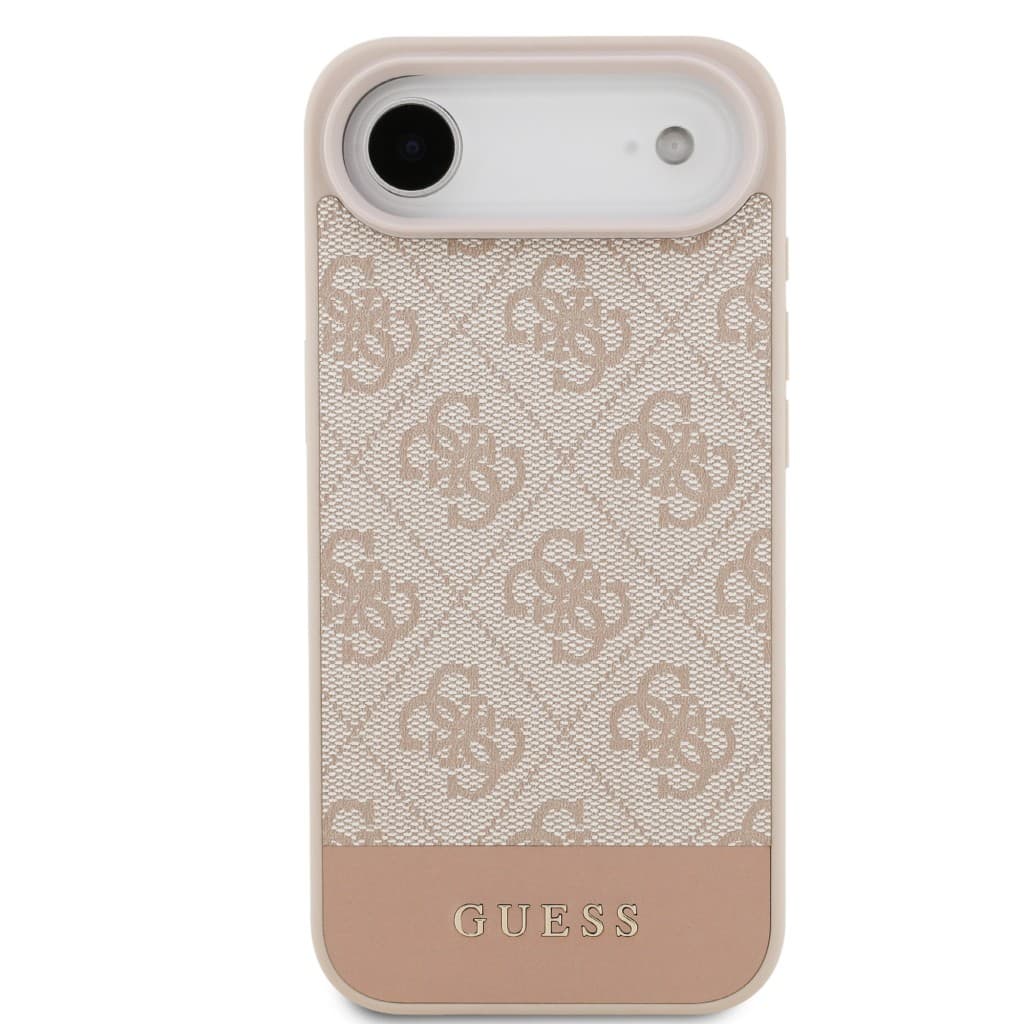 Zadní kryt Guess PU 4G Stripe pro iPhone Air Pink - náhled 3