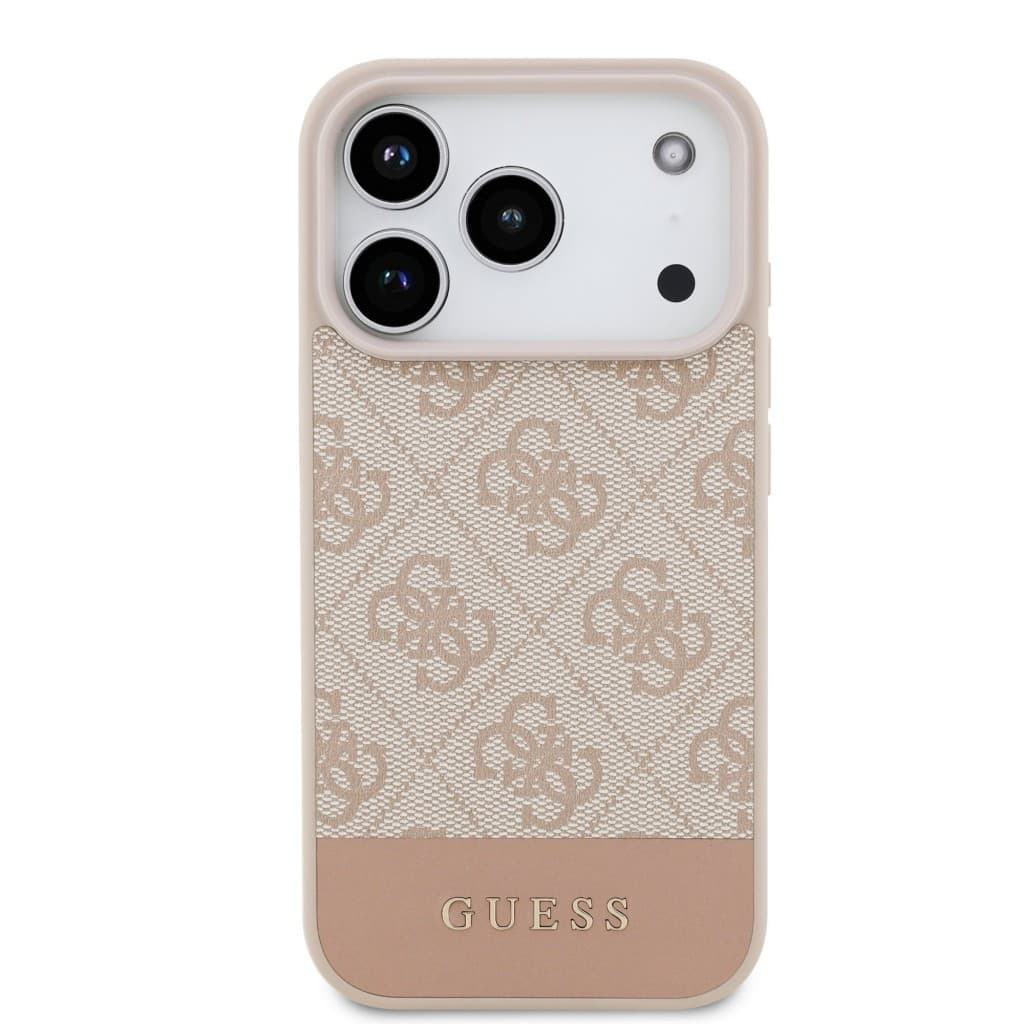Zadní kryt Guess PU 4G Stripe pro iPhone 17 Pro Pink - náhled 3
