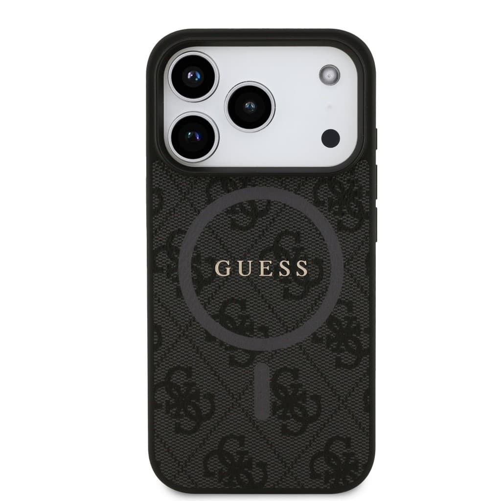 Zadní kryt Guess PU Leather 4G Colored Ring MagSafe pro iPhone 17 Pro Black - náhled 3