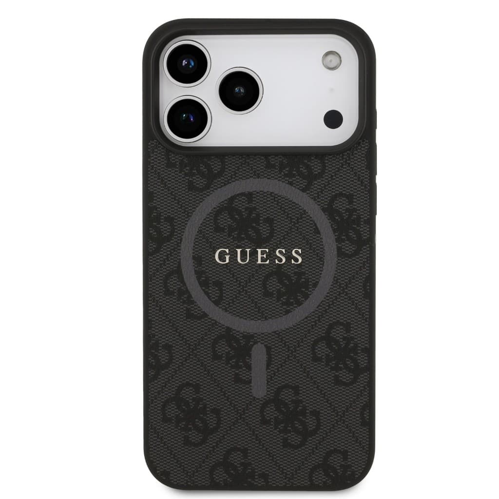 Zadní kryt Guess PU Leather 4G Colored Ring MagSafe pro iPhone 17 Pro Max Black - náhled 3