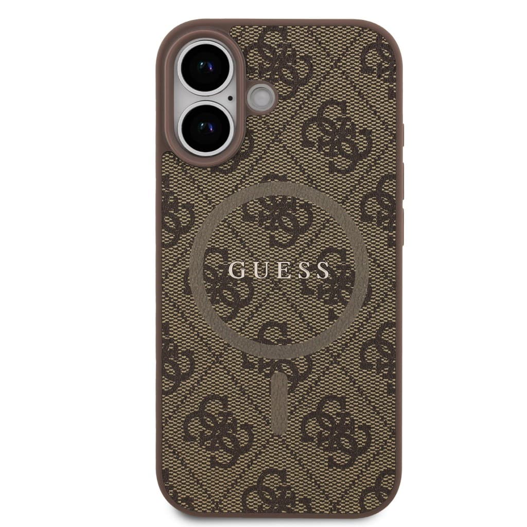 Zadní kryt Guess PU Leather 4G Colored Ring MagSafe pro iPhone 17 Brown - náhled 3