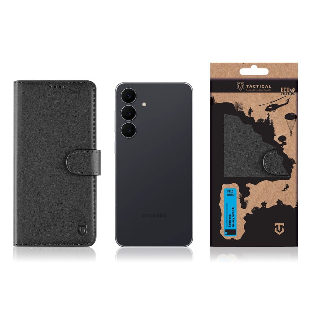 Knížkové pouzdro Tactical Field Notes pro Samsung Galaxy S25 FE Black - náhled 3