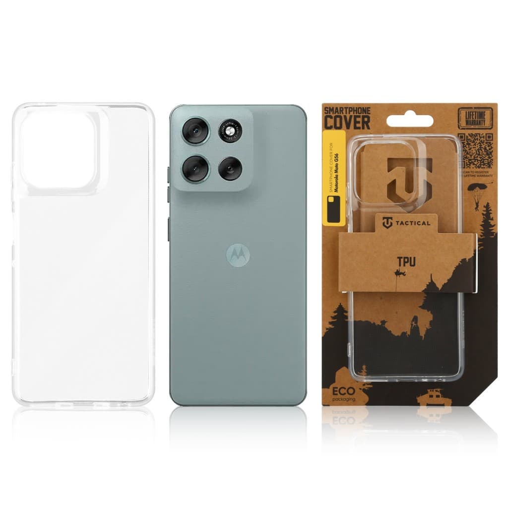 Zadní kryt Tactical TPU pro Motorola Moto G56 Transparent - náhled 3