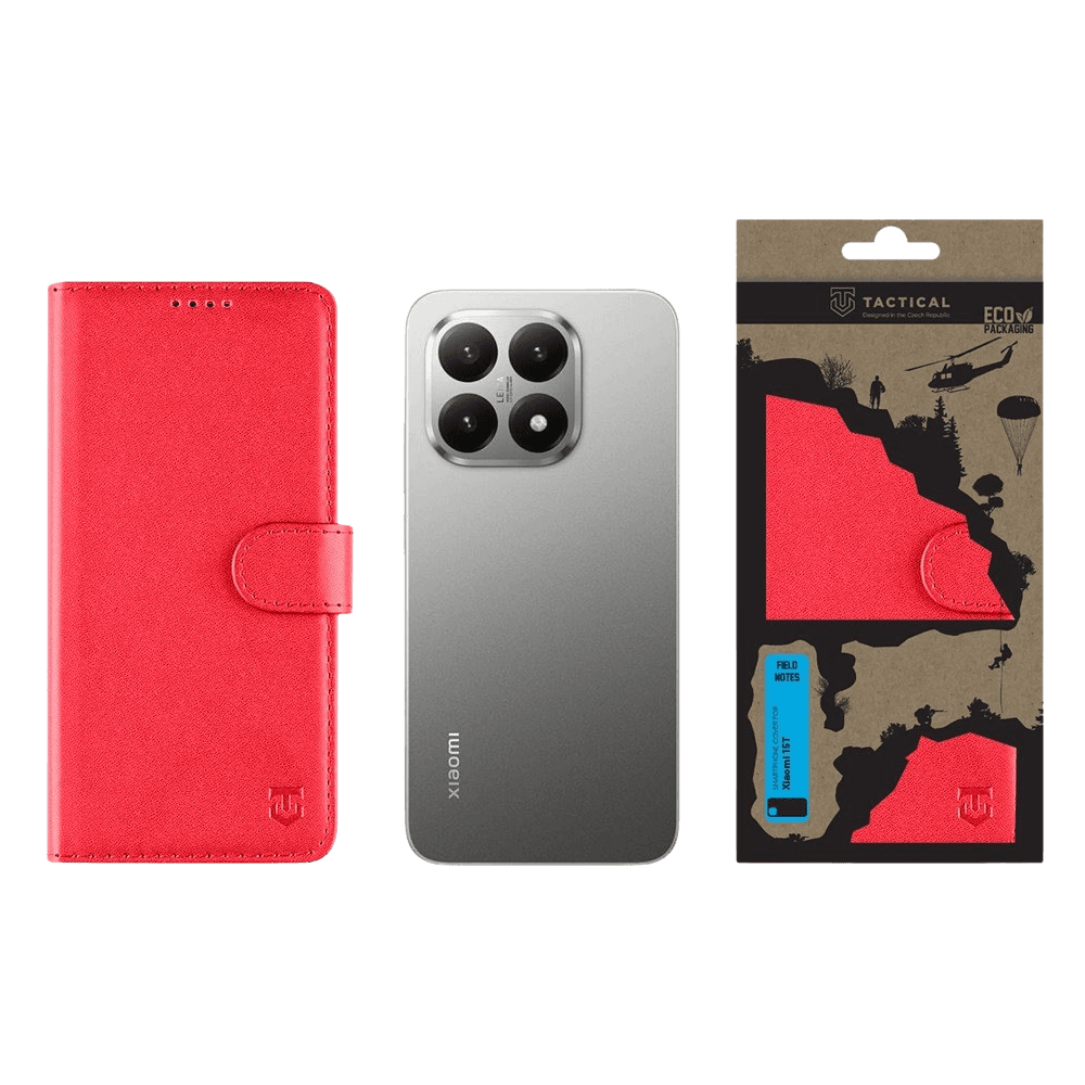 Knížkové pouzdro Tactical Field Notes pro Xiaomi 15T Red - náhled 3