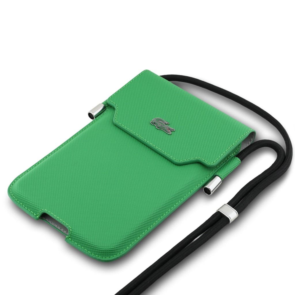 Kabelka na telefon Lacoste PVC Iconic Petit Pique Metal Logo XL Green - náhled 3