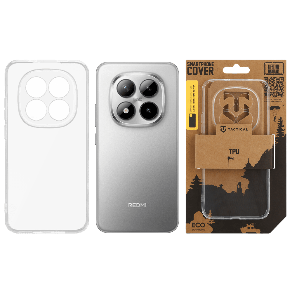 Zadní kryt Tactical TPU pro Xiaomi Redmi Note 15 Pro+ Transparent - náhled 3
