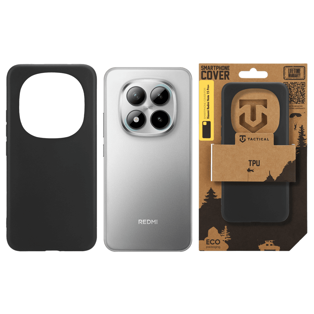 Zadní kryt Tactical TPU pro Xiaomi Redmi Note 15 Pro+ Black - náhled 3
