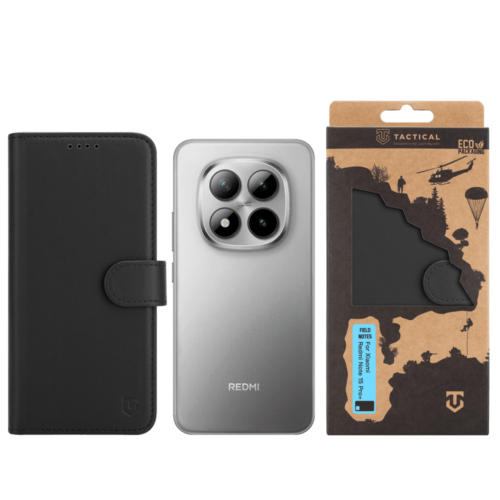 Knížkové pouzdro Tactical Field Notes pro Xiaomi Redmi Note 15 Pro+ Black - náhled 3