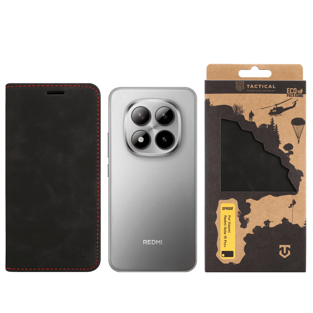 Knížkové pouzdro Tactical Xproof pro Xiaomi Redmi Note 15 Pro+ Black Hawk - náhled 3