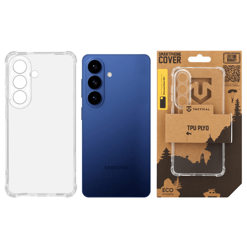 Zadní kryt Tactical TPU Plyo pro Samsung Galaxy S26+ Transparent - náhled 3