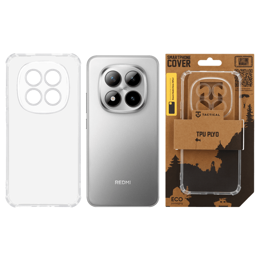 Zadní kryt Tactical TPU Plyo pro Xiaomi Redmi Note 15 Pro+ Transparent - náhled 3