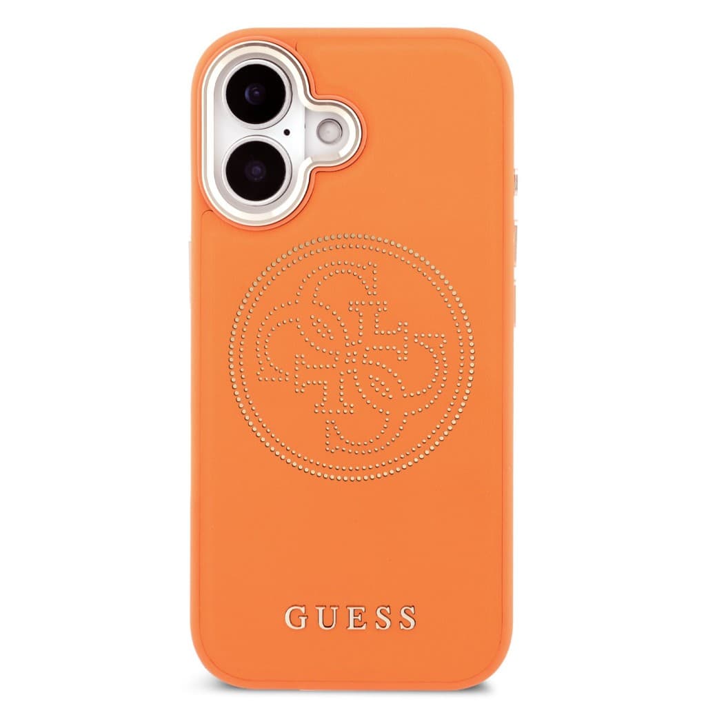 Zadní kryt Guess PU Perforated 4G pro iPhone 17 Orange - náhled 3
