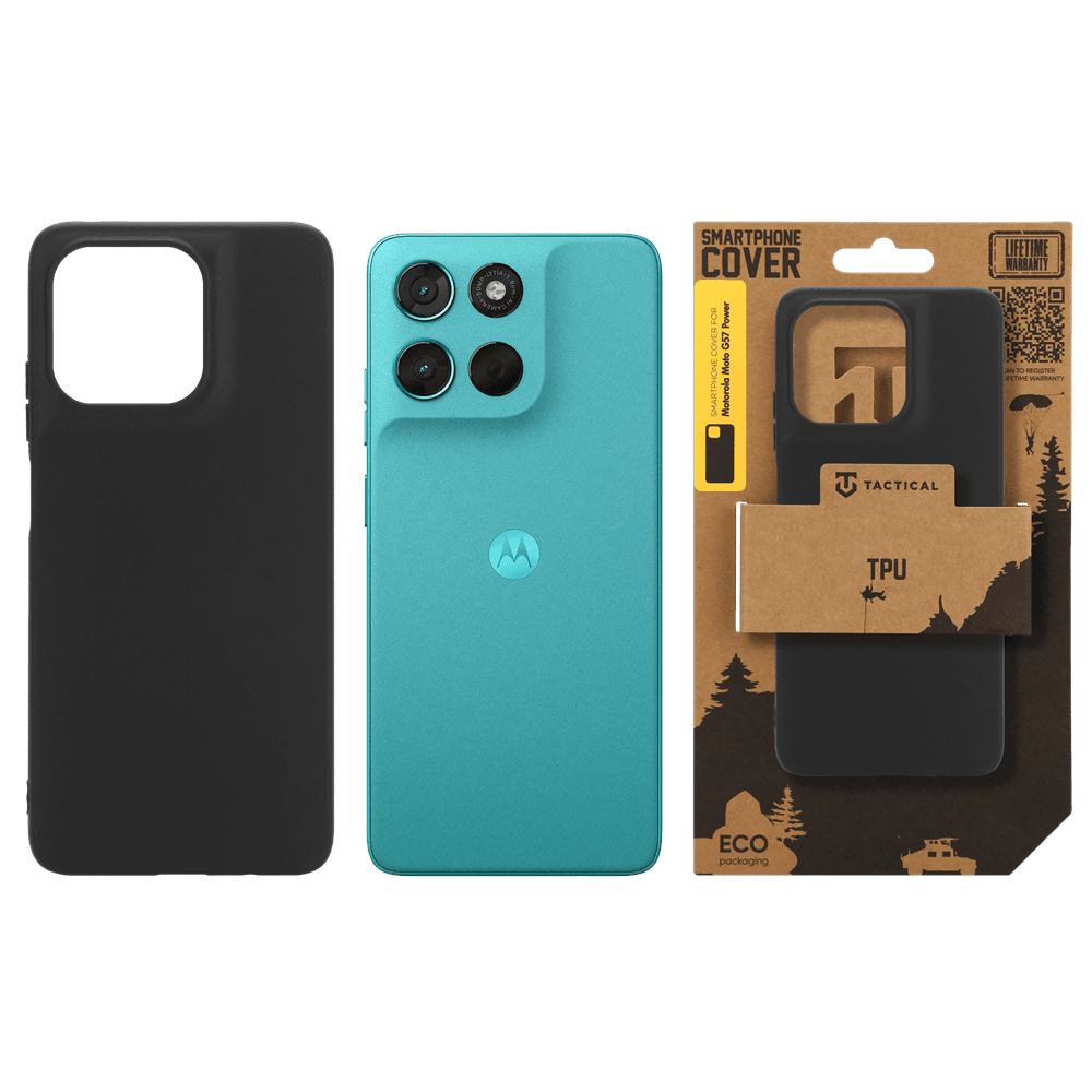 Zadní kryt Tactical TPU pro Motorola Moto G57 Power Black - náhled 3