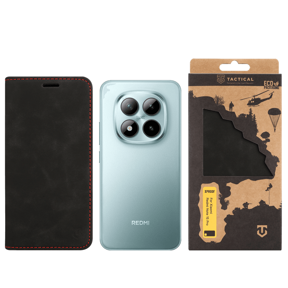 Knížkové pouzdro Tactical Xproof pro Xiaomi Redmi Note 15 Pro 5G Black Hawk - náhled 3
