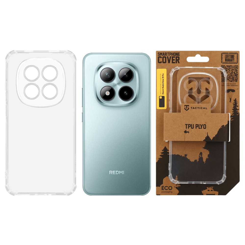 Zadní kryt Tactical TPU Plyo pro Xiaomi Redmi Note 15 Pro 5G Transparent - náhled 3