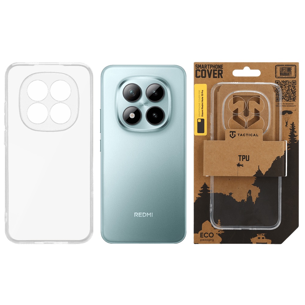 Zadní kryt Tactical TPU pro Xiaomi Redmi Note 15 Pro 5G Transparent - náhled 3