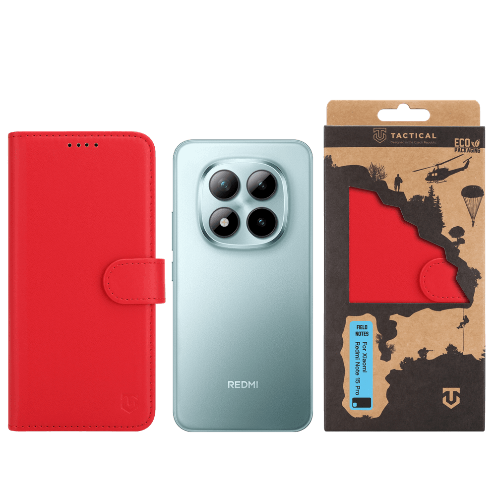 Knížkové pouzdro Tactical Field Notes pro Xiaomi Redmi Note 15 Pro 5G Red - náhled 3