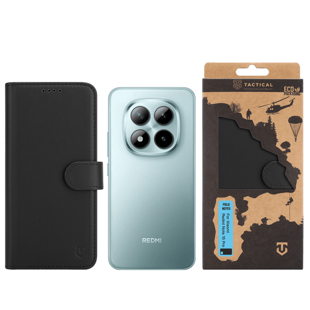 Knížkové pouzdro Tactical Field Notes pro Xiaomi Redmi Note 15 Pro 5G Black - náhled 3