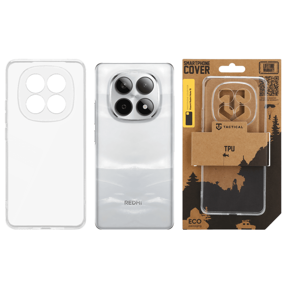 Zadní kryt Tactical TPU pro Xiaomi Redmi Note 15 4G/5G Transparent - náhled 3
