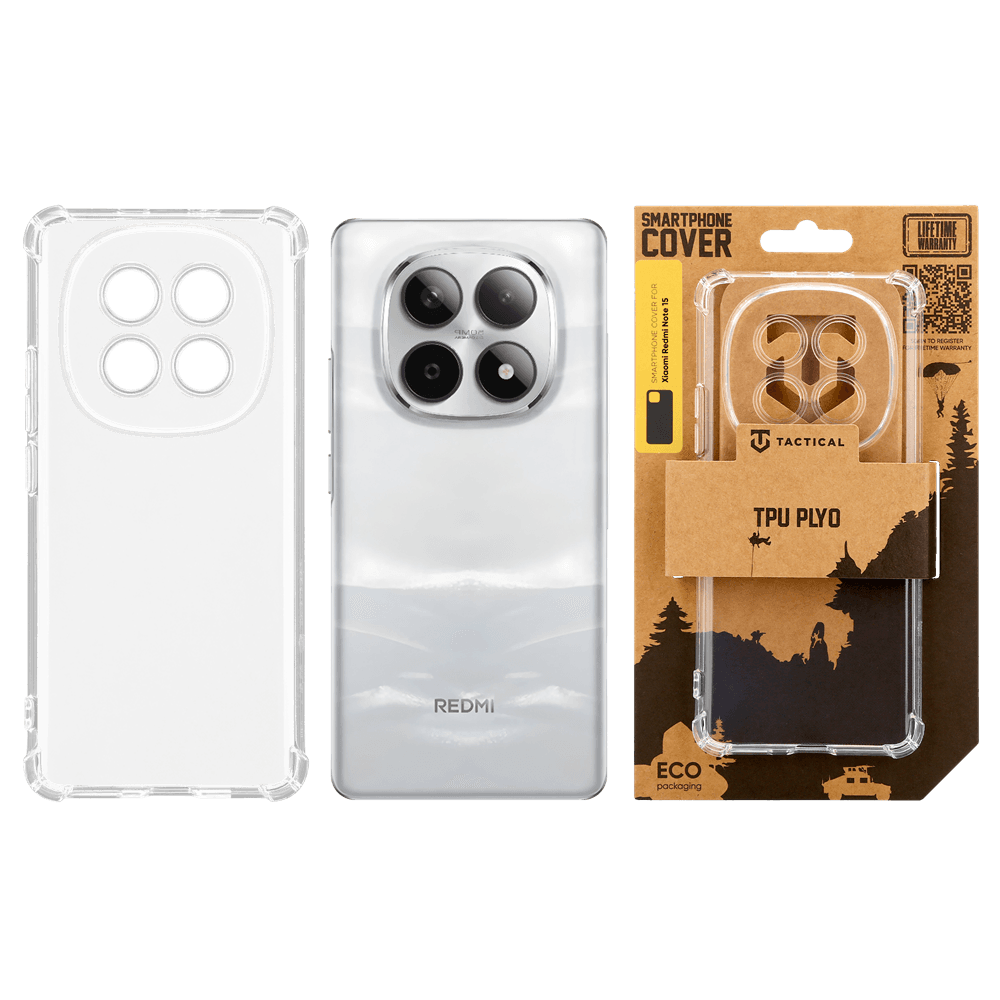 Zadní kryt Tactical TPU Plyo pro Xiaomi Redmi Note 15 4G/5G Transparent - náhled 3