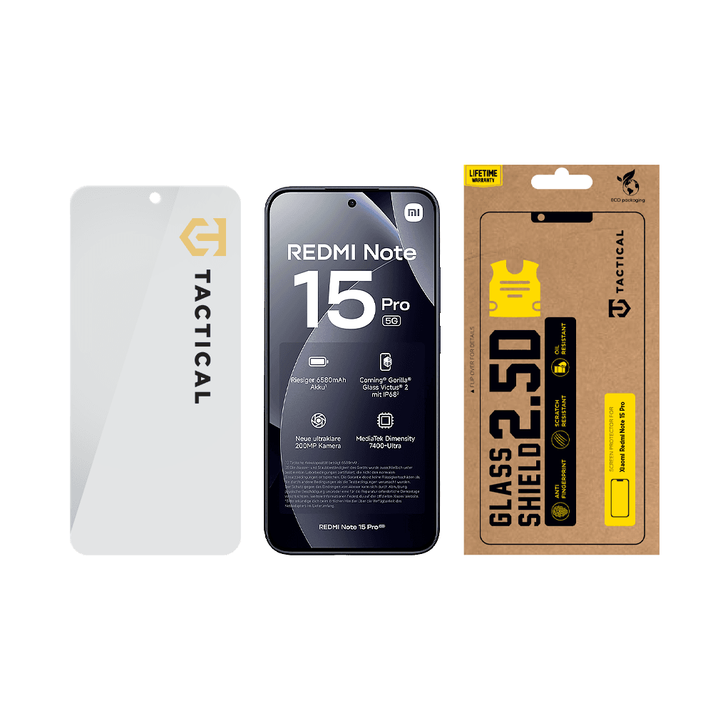 Tvrzené sklo Tactical Glass Shield 2.5D pro Xiaomi Redmi Note 15 Pro 5G Clear - náhled 3