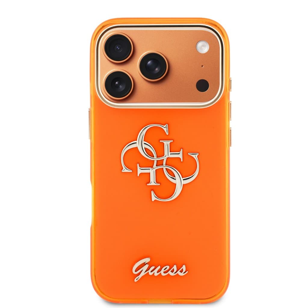 Zadní kryt Guess IML 4G Script Metal Logo pro iPhone 17 Pro Orange - náhled 3