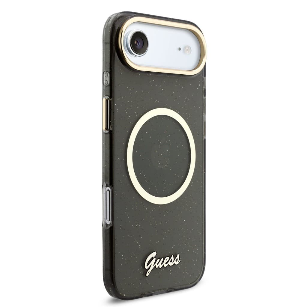 Zadní kryt Guess IML Glitter Script Strap MagSafe pro iPhone Air Black - náhled 3