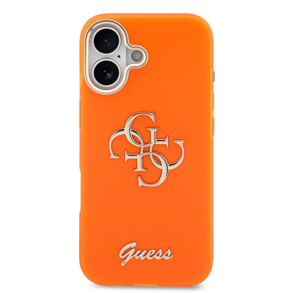 Zadní kryt Guess IML 4G Script Metal Logo pro iPhone 17 Orange - náhled 3